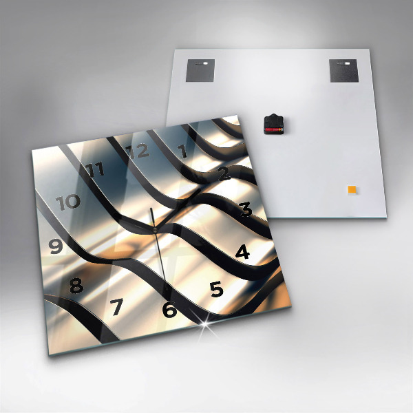 Square wall clock Silver pattern