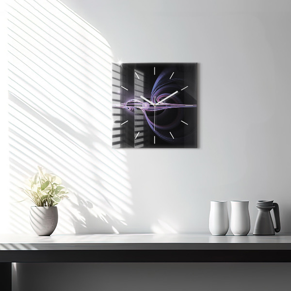 Square wall clock Purple abstraction