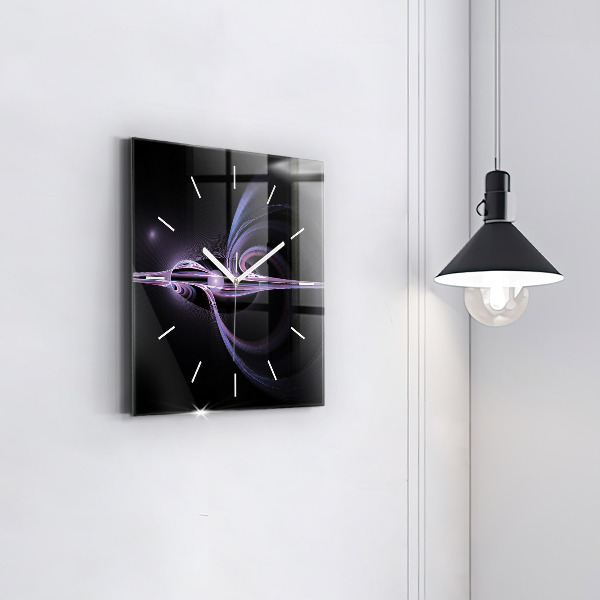 Square wall clock Purple abstraction