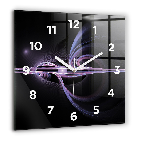 Square wall clock Purple abstraction