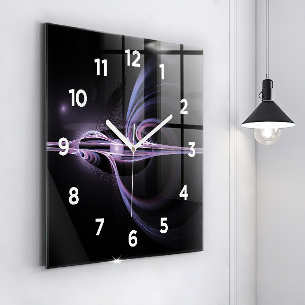 Square wall clock Purple abstraction