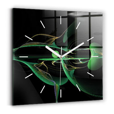 Square wall clock Green abstraction