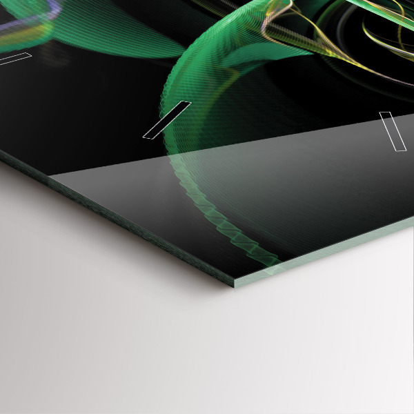 Square wall clock Green abstraction