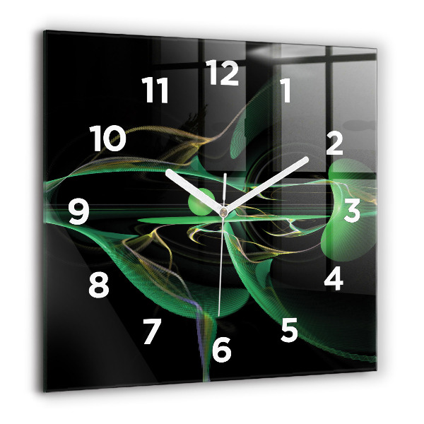 Square wall clock Green abstraction