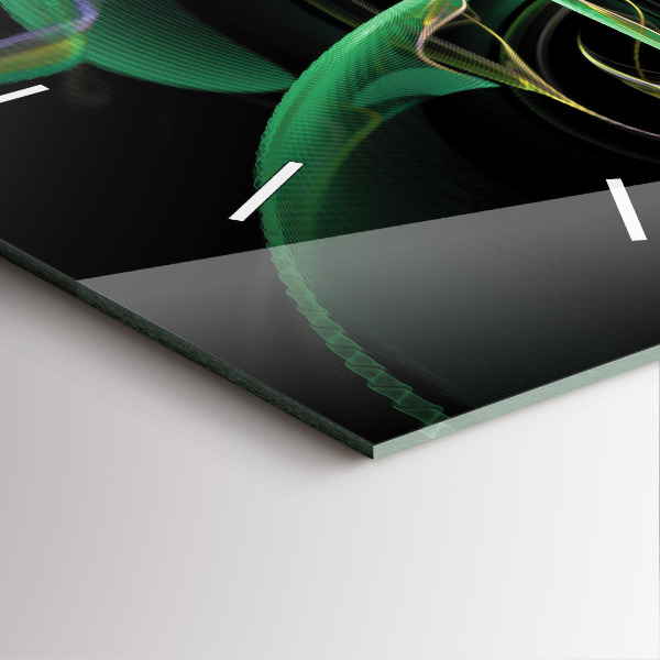 Square wall clock Green abstraction