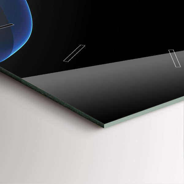 Square wall clock Blue lines