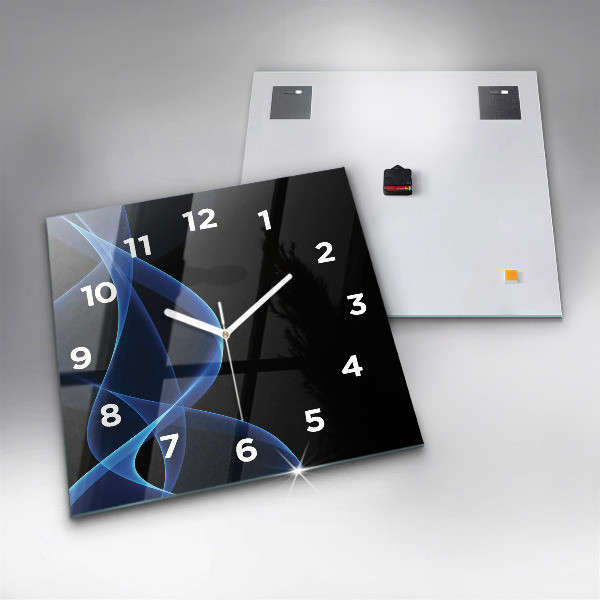 Square wall clock Blue lines