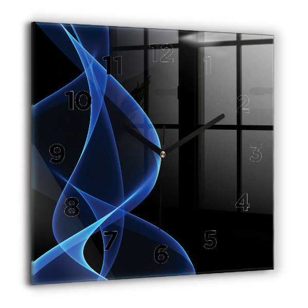 Square wall clock Blue lines