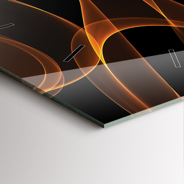 Square wall clock Orange lines