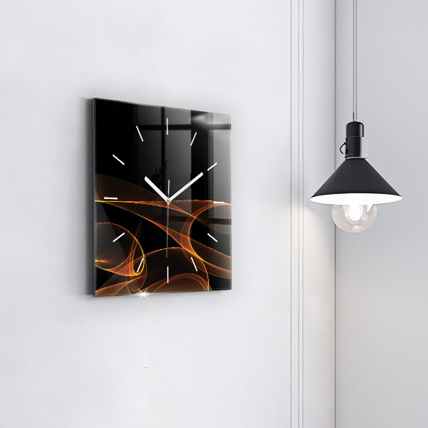 Square wall clock Orange lines
