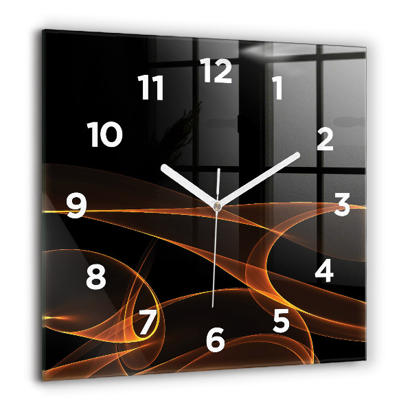 Square wall clock Orange lines