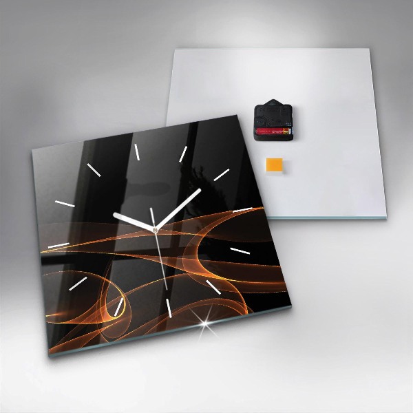 Square wall clock Orange lines