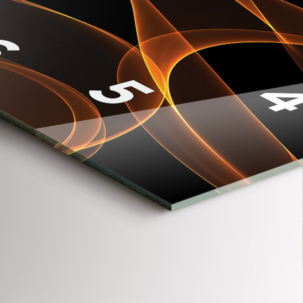 Square wall clock Orange lines