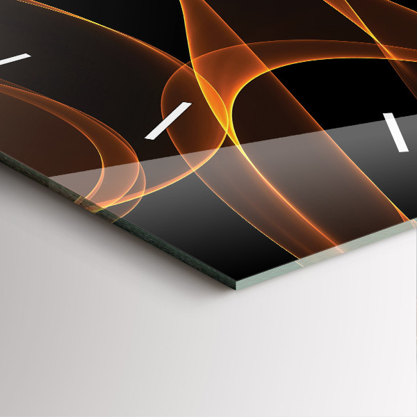 Square wall clock Orange lines