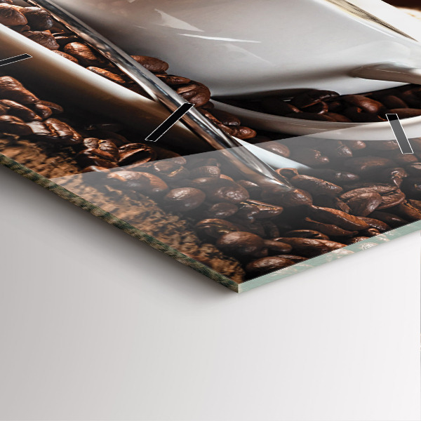 Square wall clock A cup of coffee