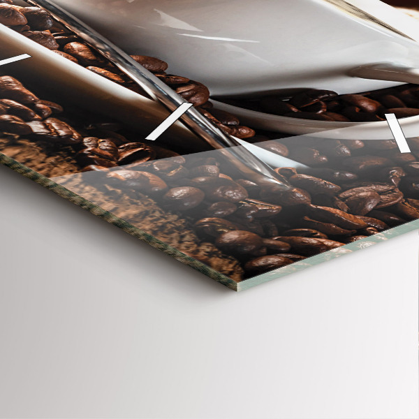 Square wall clock A cup of coffee