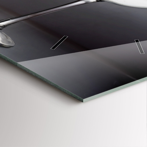 Square wall clock Glass of wine