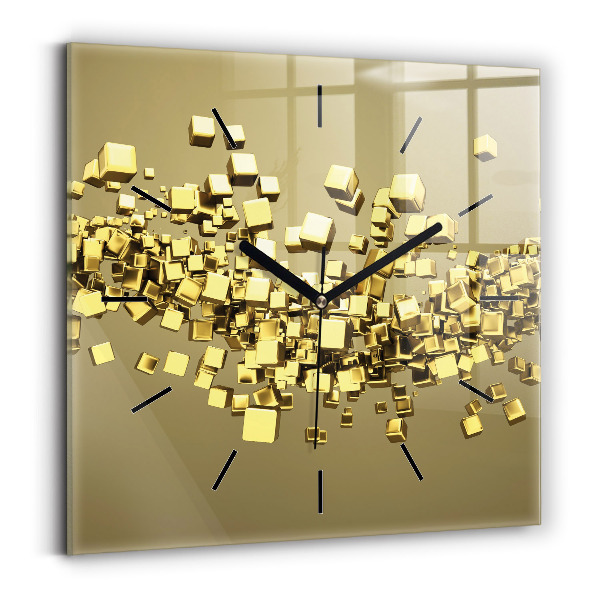 Square wall clock Golden squares