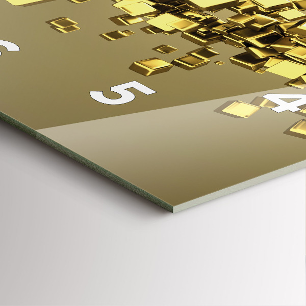 Square wall clock Golden squares