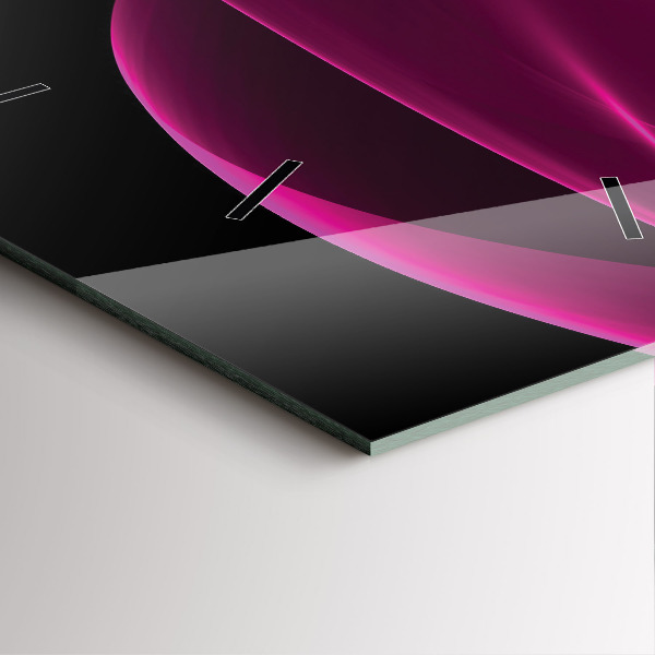 Square wall clock Pink abstraction