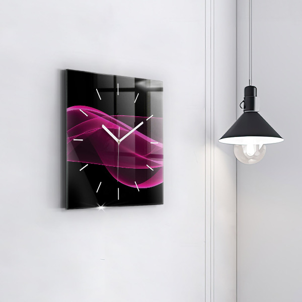 Square wall clock Pink abstraction
