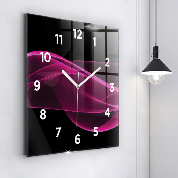 Square wall clock Pink abstraction