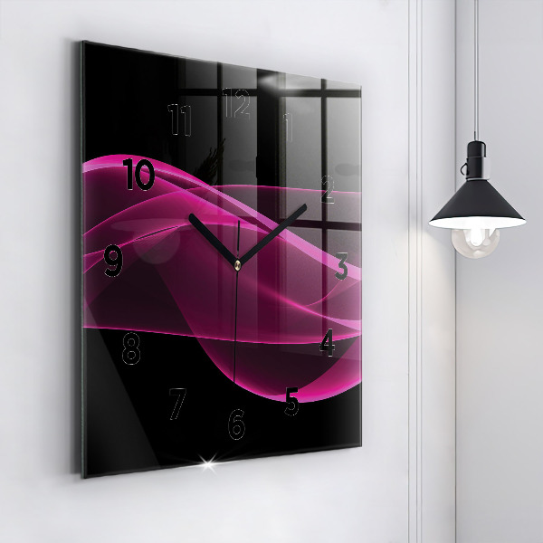Square wall clock Pink abstraction