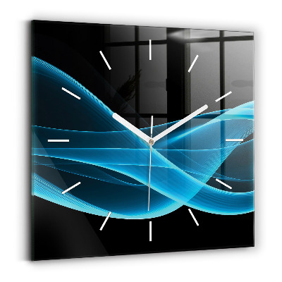 Square wall clock Blue abstraction