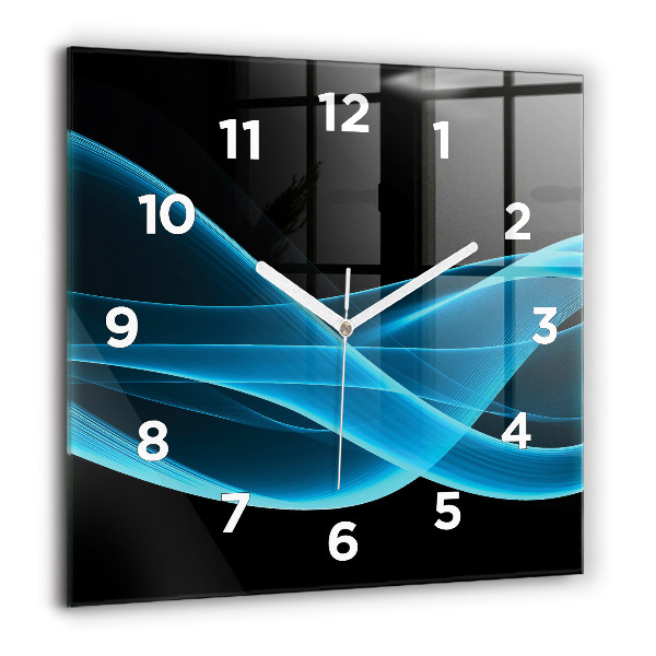 Square wall clock Blue abstraction