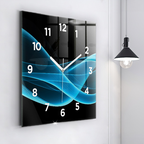 Square wall clock Blue abstraction