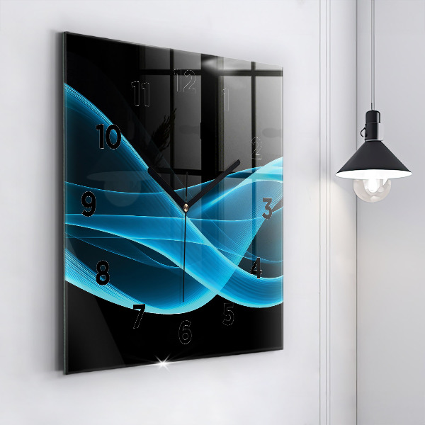 Square wall clock Blue abstraction