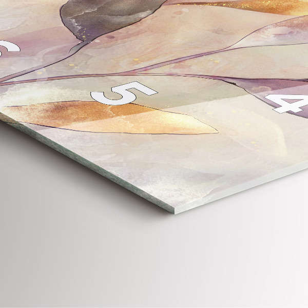 Square wall clock Abstract boho leaves