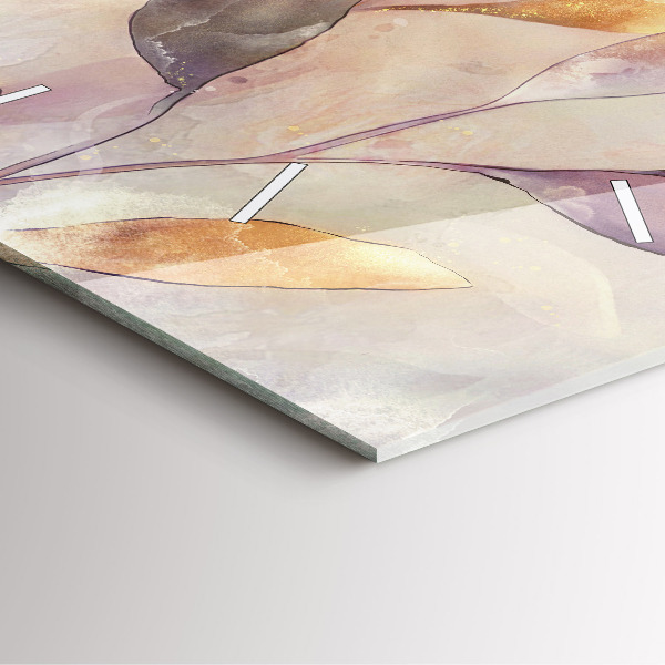 Square wall clock Abstract boho leaves