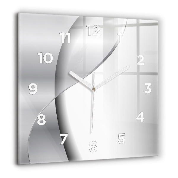 Square wall clock Silver abstraction
