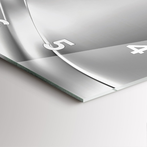 Square wall clock Silver abstraction