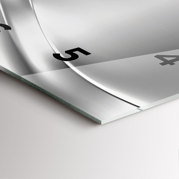 Square wall clock Silver abstraction