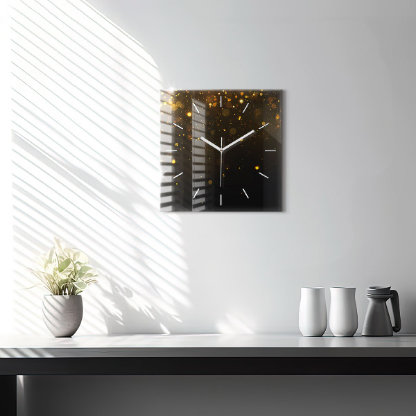 Square wall clock Gold dust