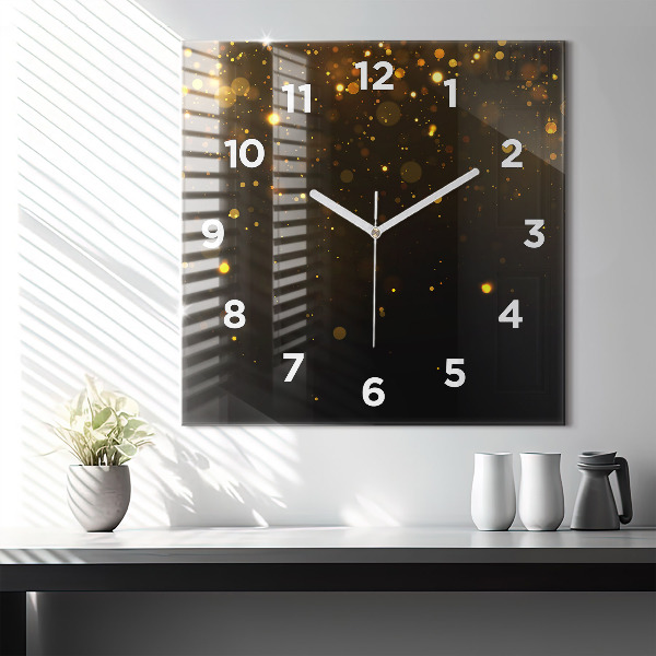 Square wall clock Gold dust