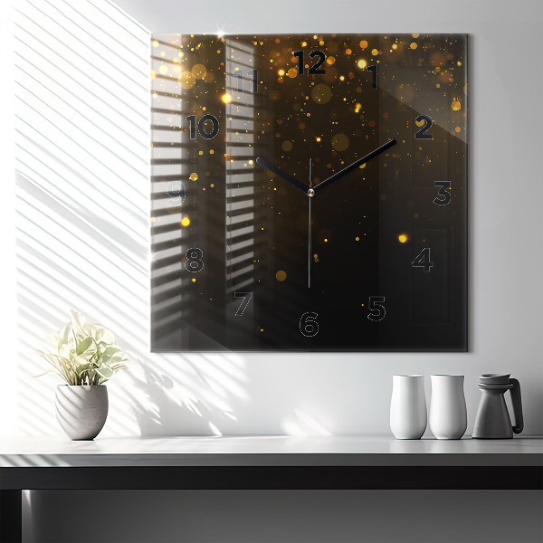 Square wall clock Gold dust