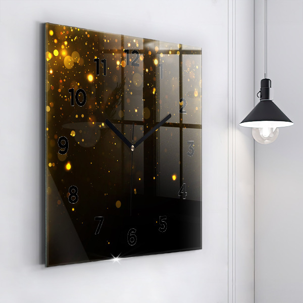 Square wall clock Gold dust