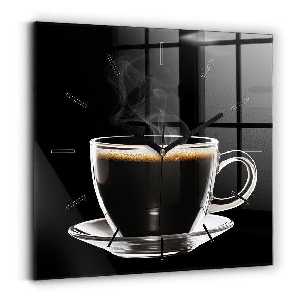 Square wall clock Black coffee