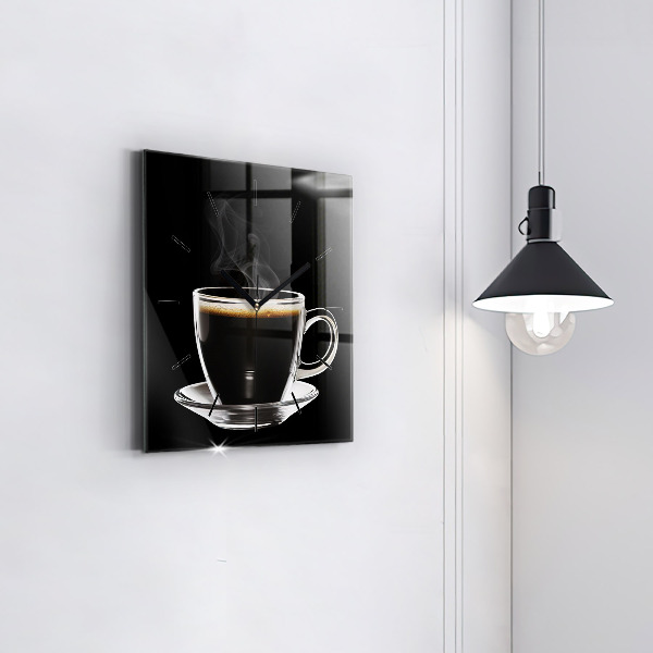 Square wall clock Black coffee
