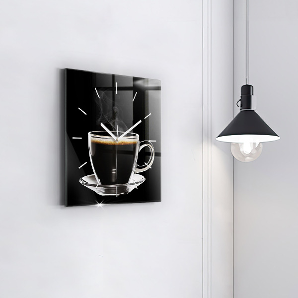 Square wall clock Black coffee