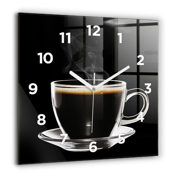 Square wall clock Black coffee