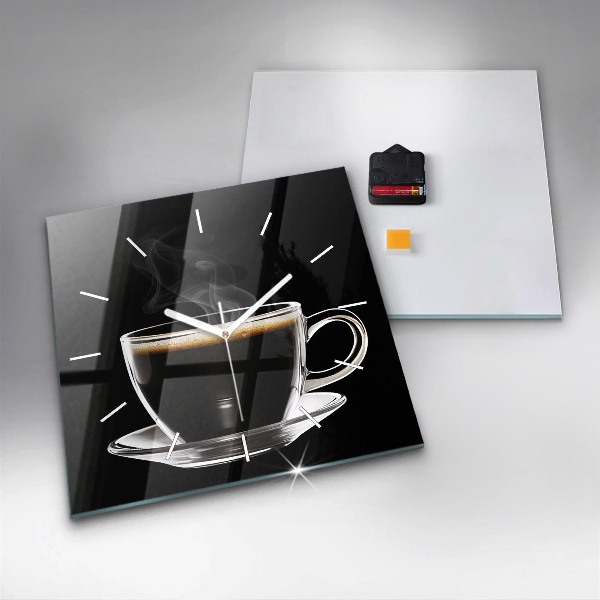 Square wall clock Black coffee