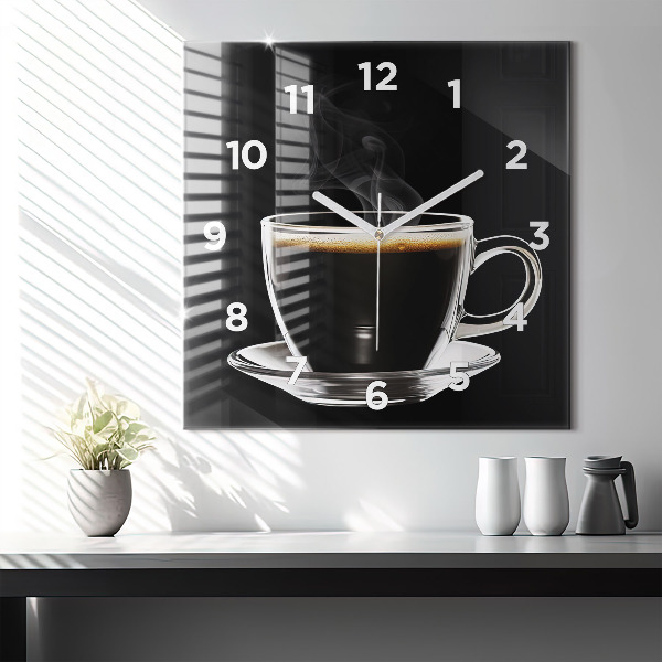 Square wall clock Black coffee