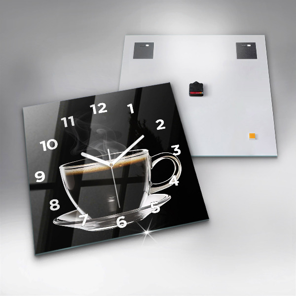 Square wall clock Black coffee