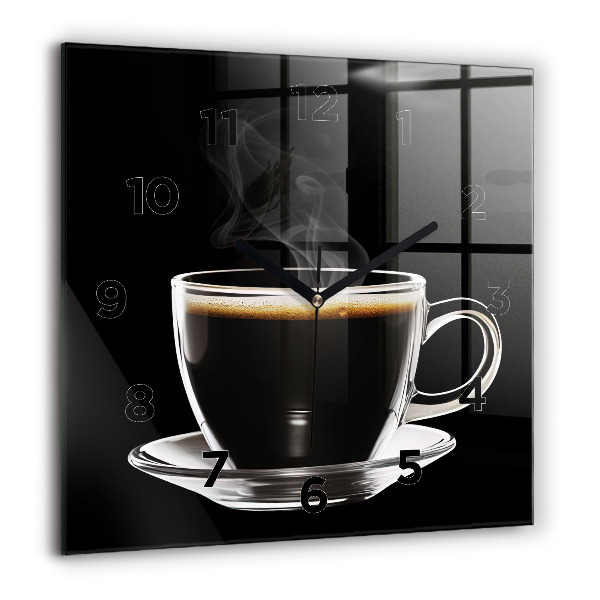 Square wall clock Black coffee