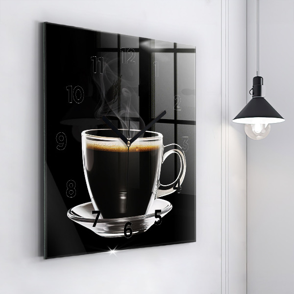 Square wall clock Black coffee
