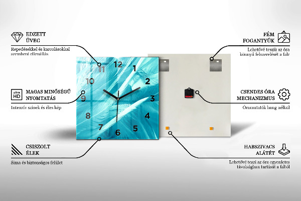 Square wall clock Black coffee